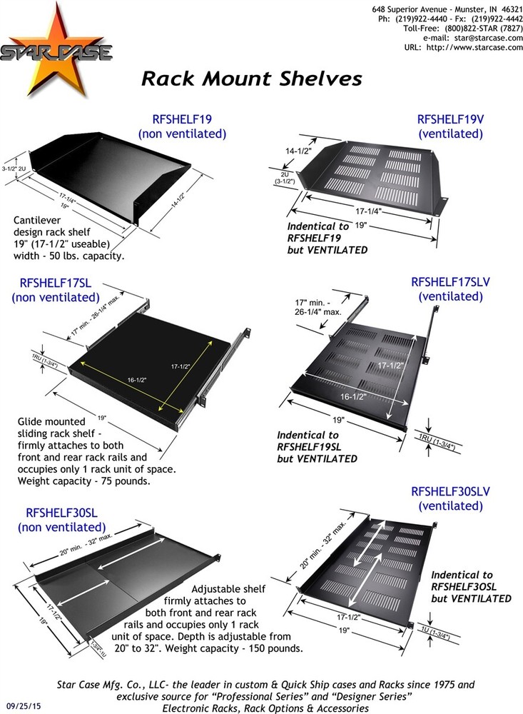1U Ventilated Sliding Rack Shelf