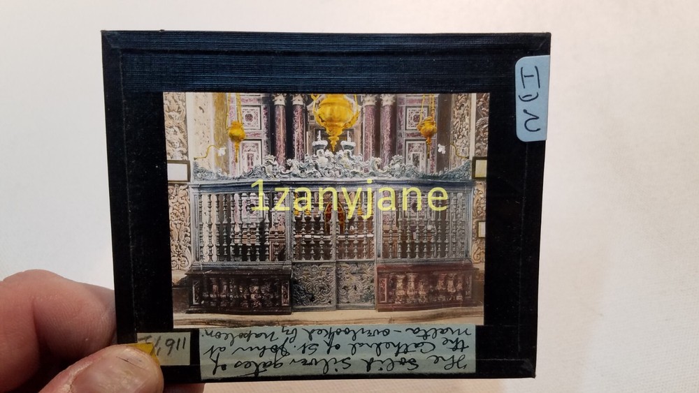 IDN HISTORIC Magic Lantern GLASS Slide THE SOLID SILVER GATES CATHEDRAL ST JOHNS