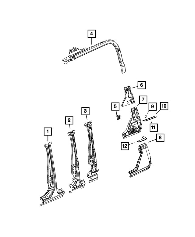 Genuine Mopar Quarter Inner Reinforcement Right 68346524ab