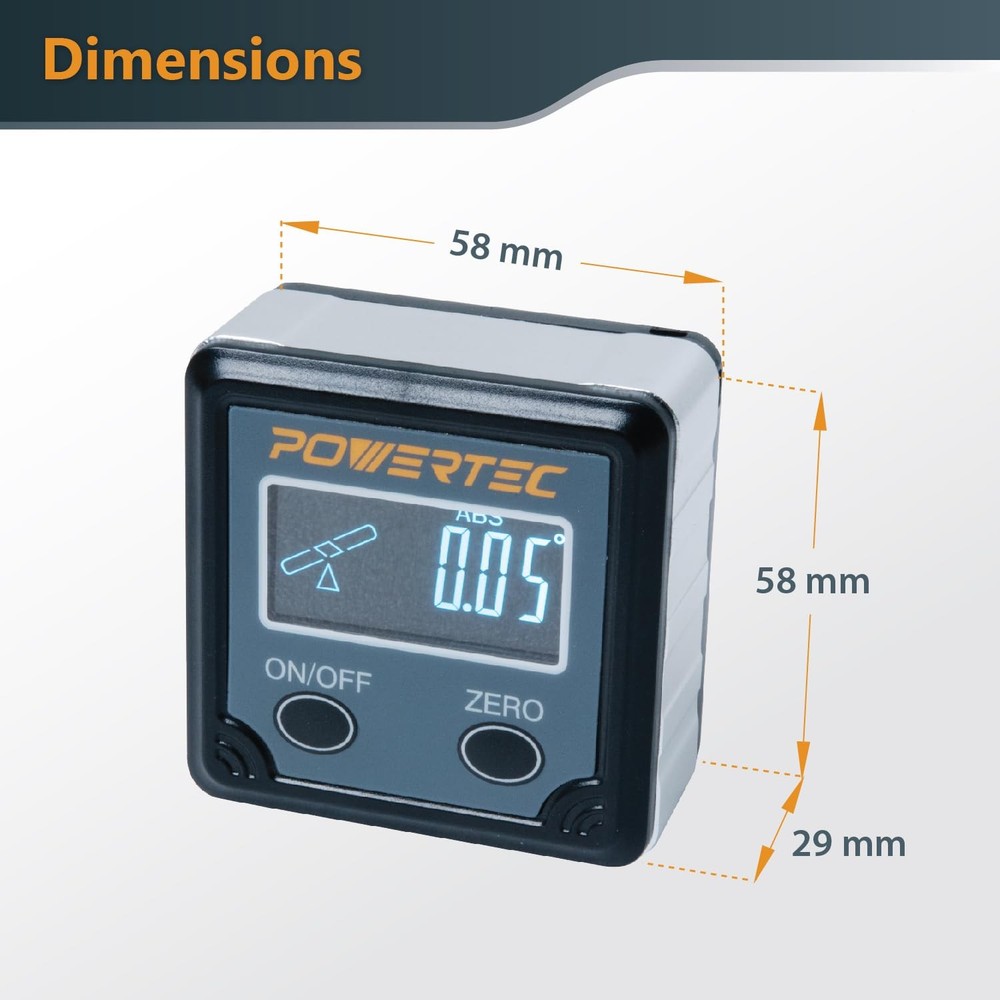 POWERTEC 71828 Table Saw Angle Gauge, Digital Finder Protractor,...