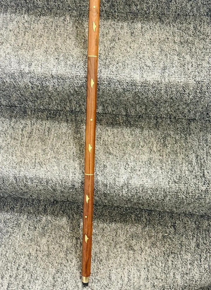 Vintage Solid Brass Fox Head Cane Handle for Walking Stick handmade design