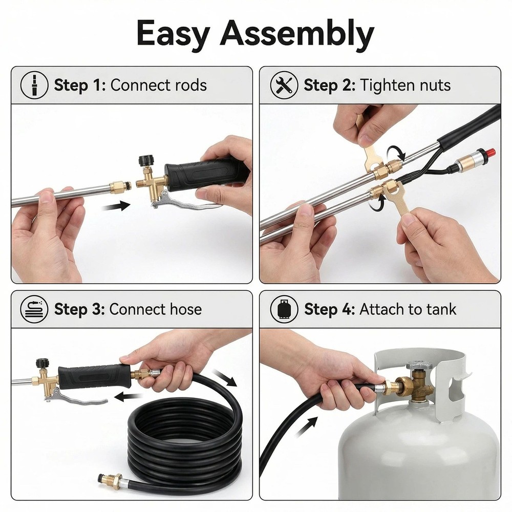 Propane Torch Weed Burner, Propane Weed Torch with 10FT Hose & Flame Control ...