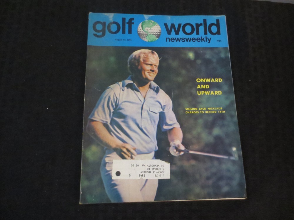 Jack Nicklaus Golf World August 17, 1973 Tear on top front