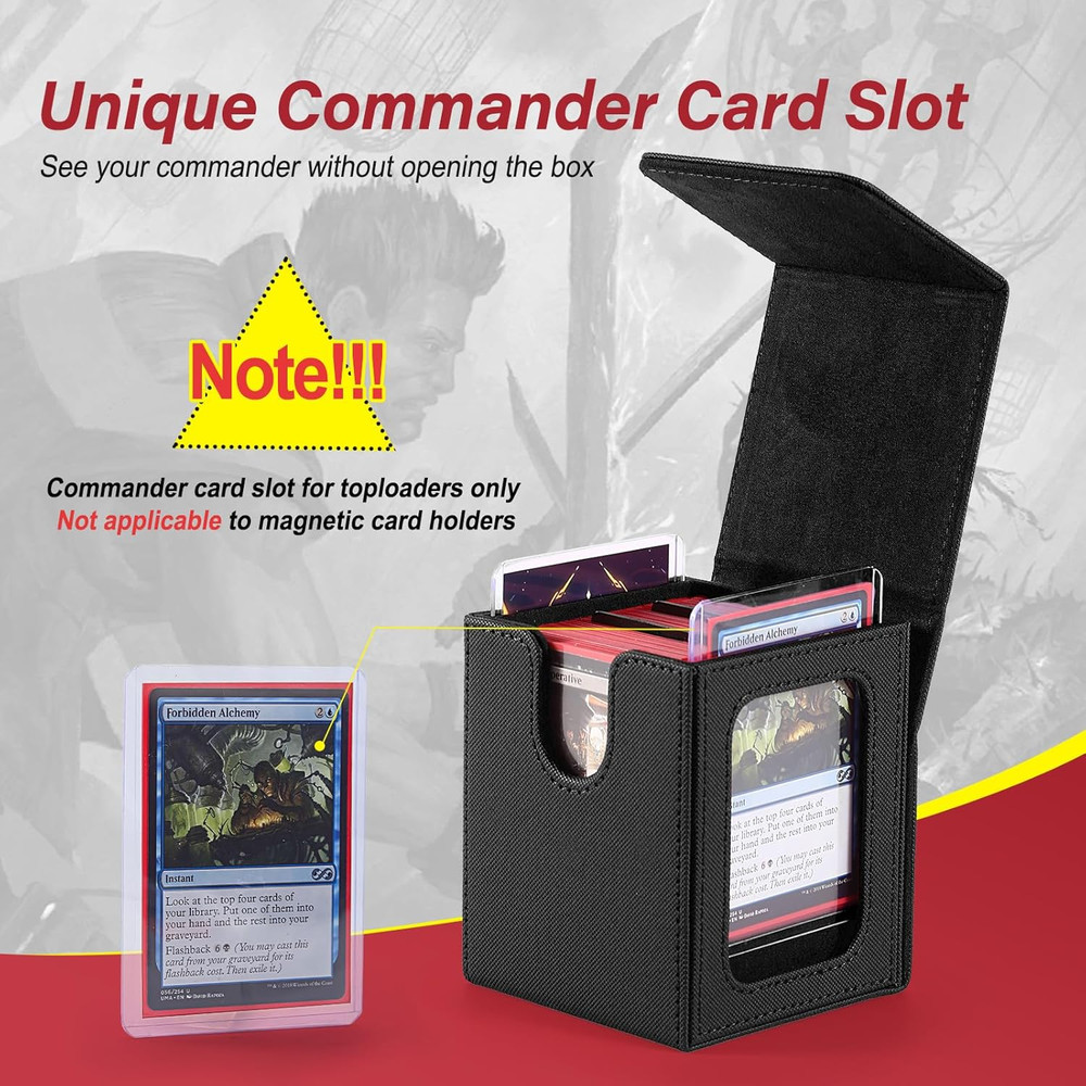 MTG Deck Box, Double Display Window MTG, Commander Deck Box Fits 120+ Single Sle