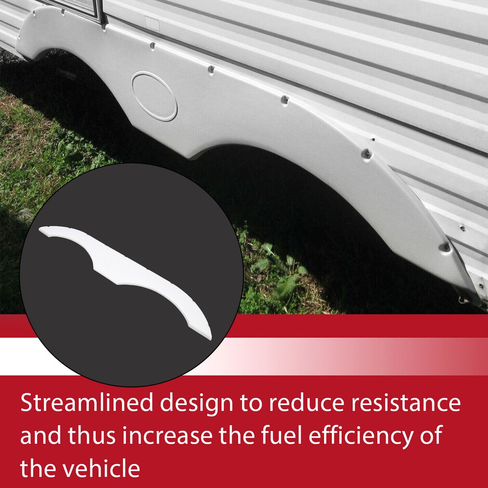 Left & Right Tandem Trailer Fender Skirt In White For RVs Campers And Trailers