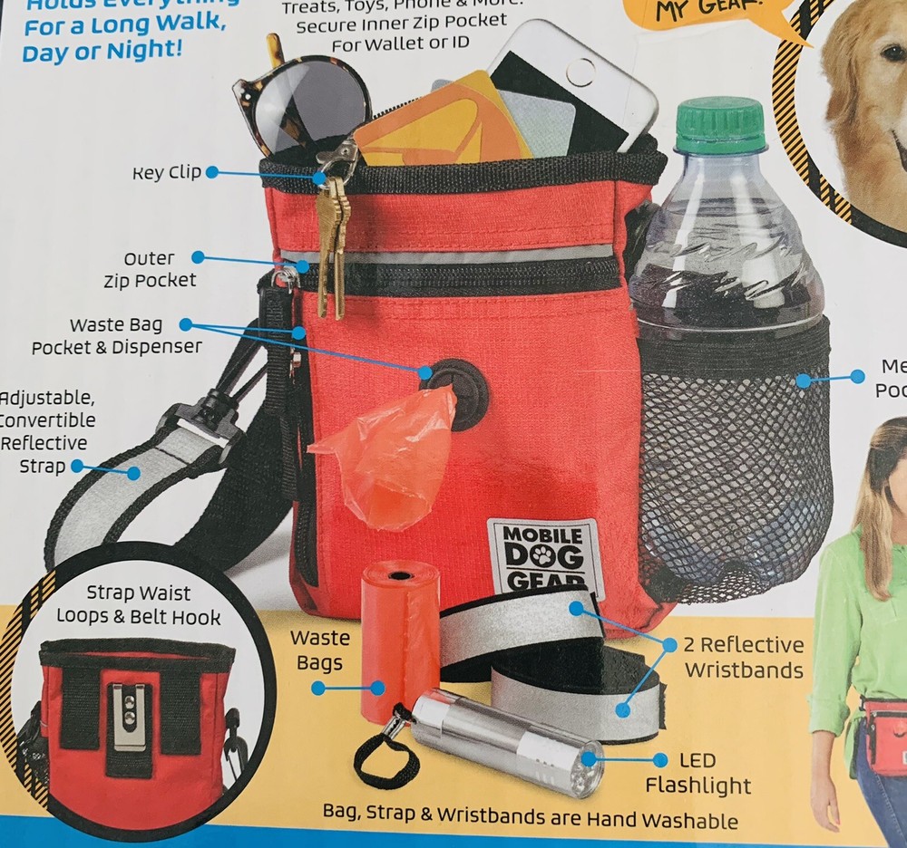 Mobile Dog Gear Day/Night Walking Bag Red