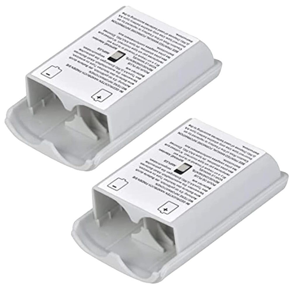 2 Pack Battery Cover for Xbox 360 Wireless Controller, 2Pcs White