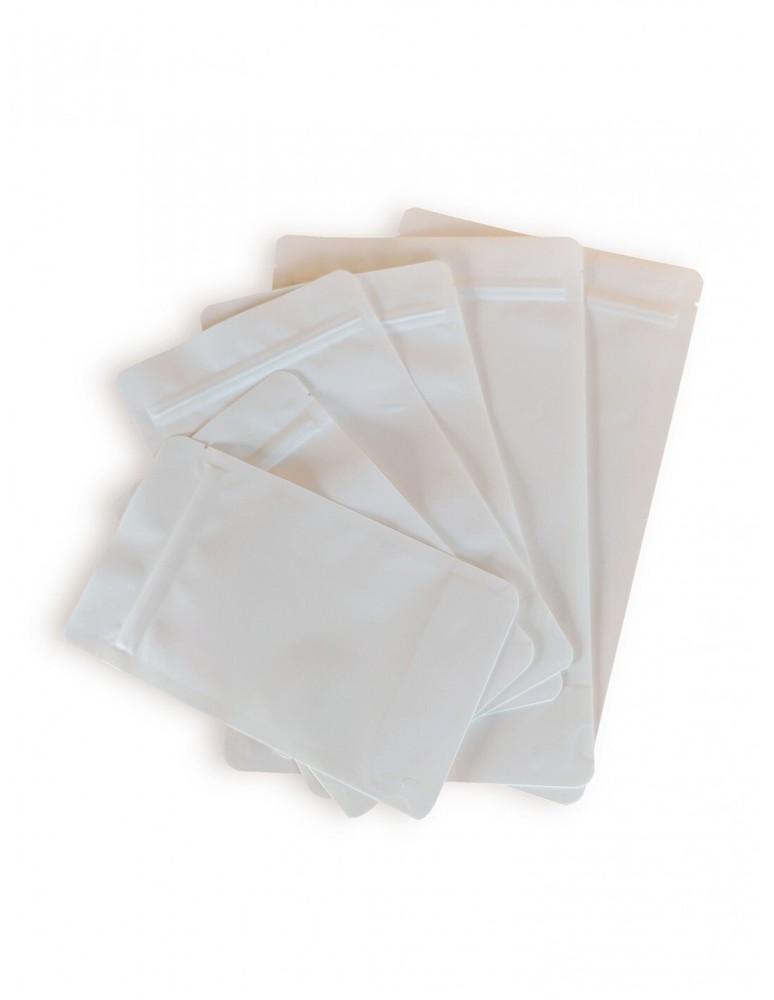 White Matt Fully Biodegradable Stand Up Pouch With Zip Lock