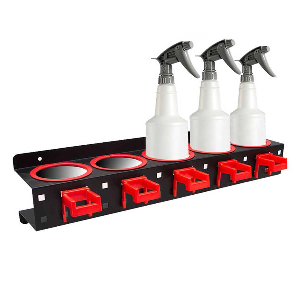 Spray Bottle Storage Rack Wall-mounted Rail Detailing Tool Organizer US