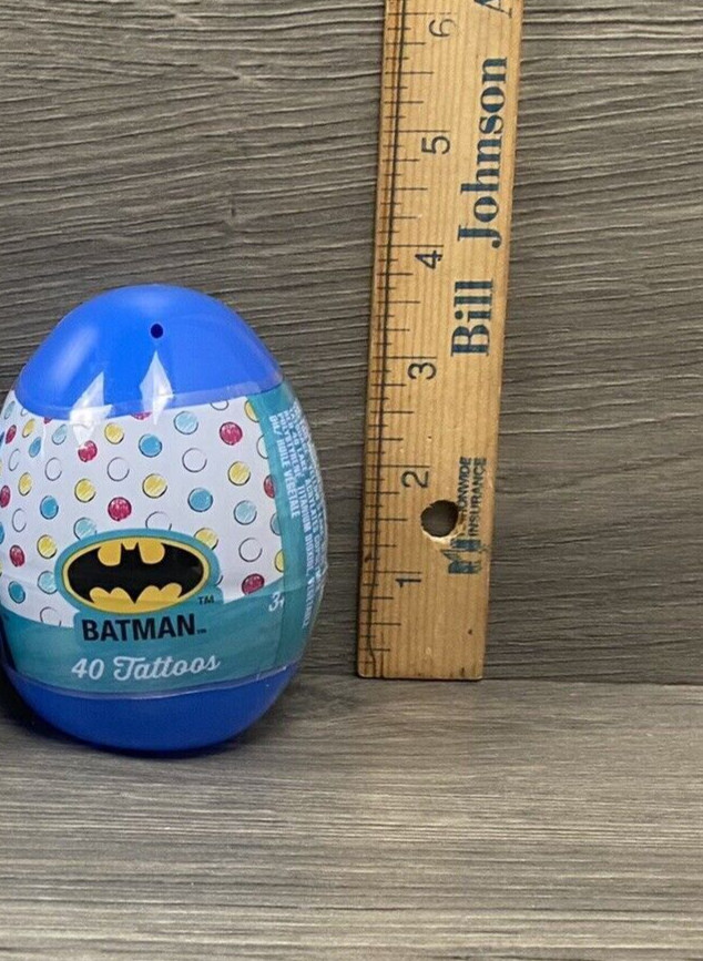 DC Batman Jumbo Plastic Easter Egg with 40 Tattoos Blue New