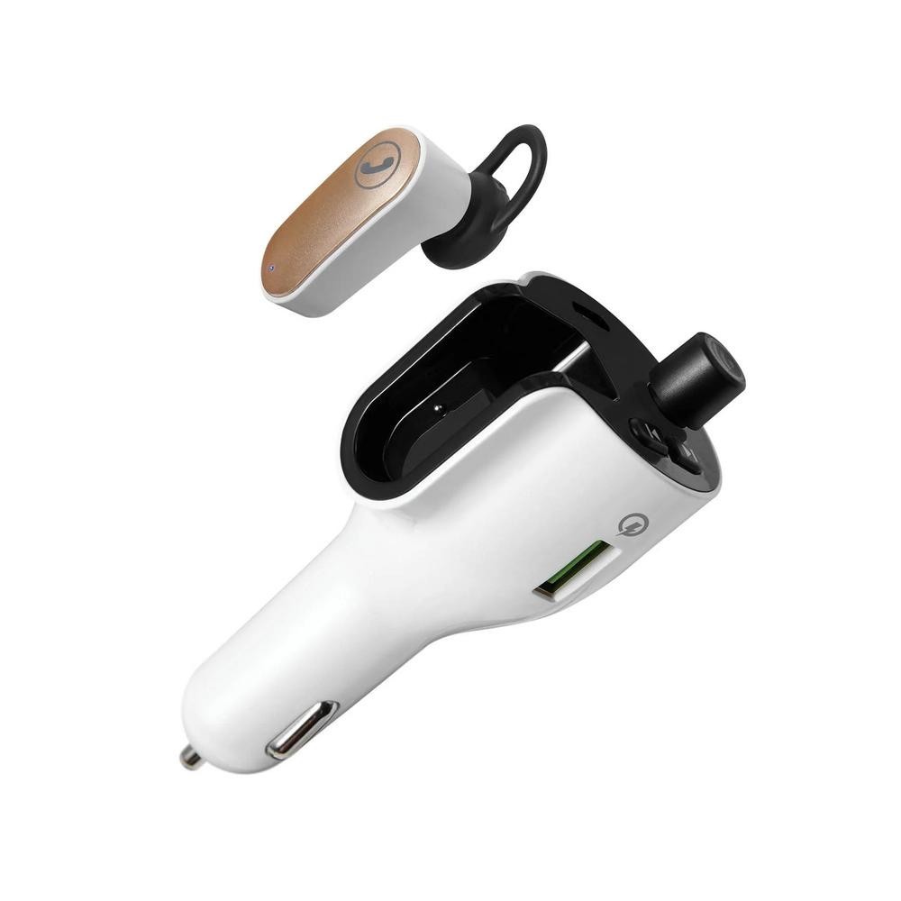 New! Onn Bluetooth Fm Wireless Transmitter with Wireless Headset. Just Plug In!