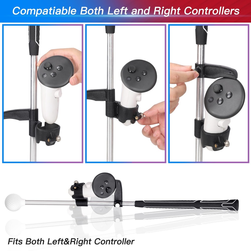VR Weighted Golf Club Compatiable for Meta 3/Quest 3S Controller Attachment