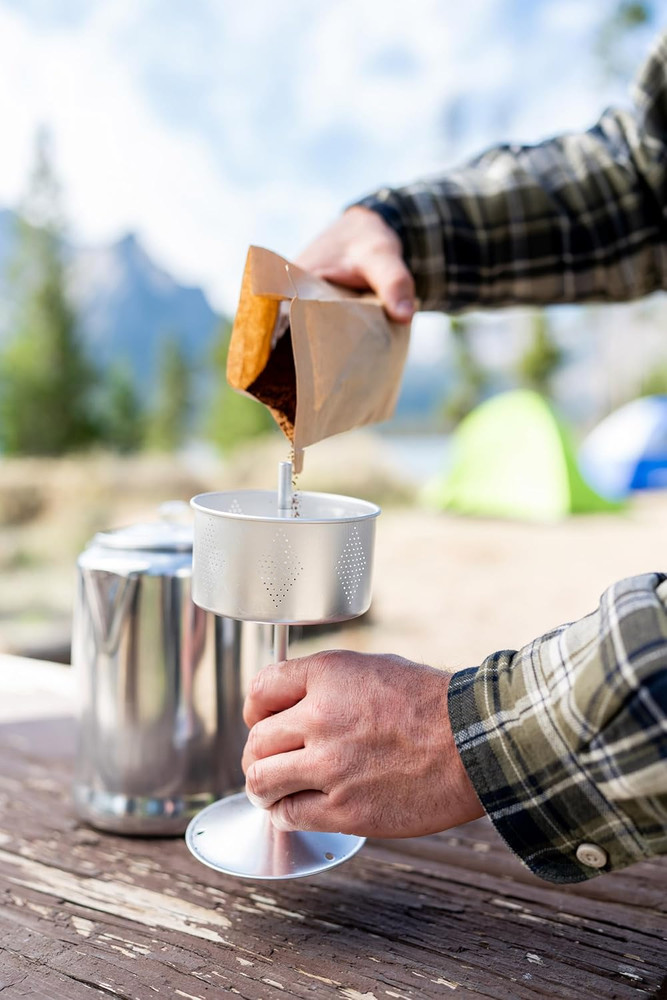 Aluminum Percolator Coffee Pot with Wire Handle