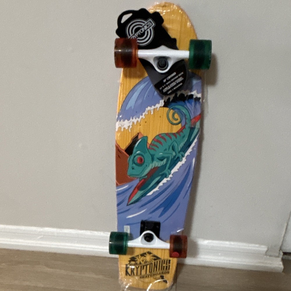 Kryptonics 30" Cruiser Complete Skateboard Multicolor Cruiser Deck Art Theme