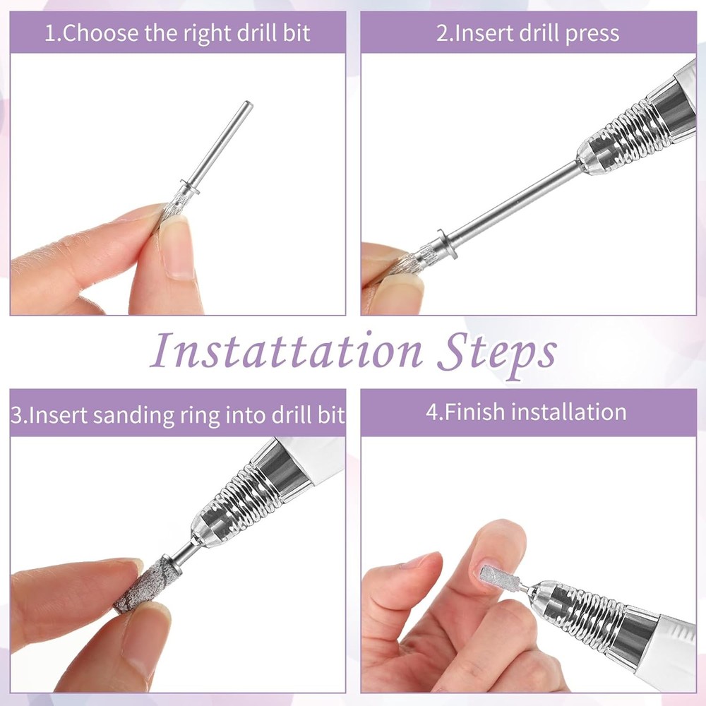 4Pcs Small Mandrel Nail Bit 3mm Mini for Sanding...
