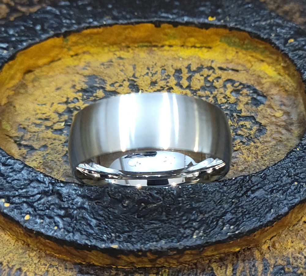 Men's Custom Engraved Silver Wedding Ring - Personalized Handwriting Ring