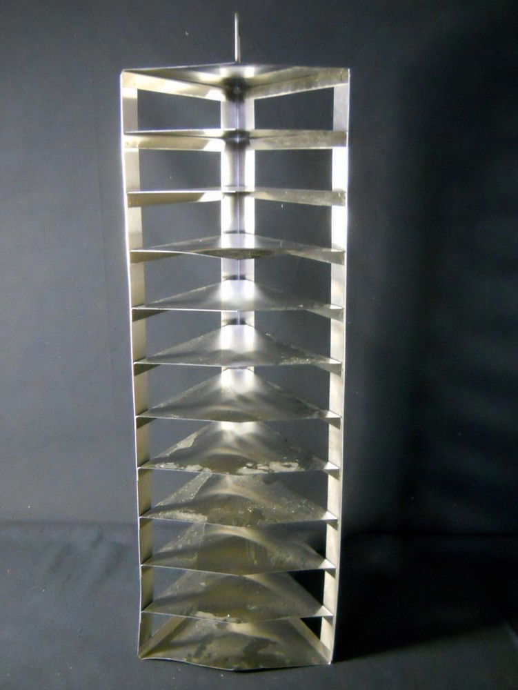 11 Shelf S.S. Pie Lab Freezer Rack for 2" High Pie Boxes, 9.2" Sides, 50°Angle
