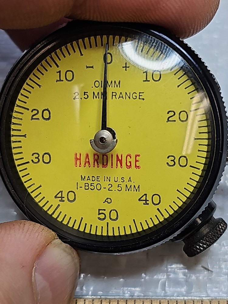 HARDINGE 1-B50-2.5 MM DIAL INDICATOR , .01MM 2.5 MM RANGE EXCELLENT CONDITION