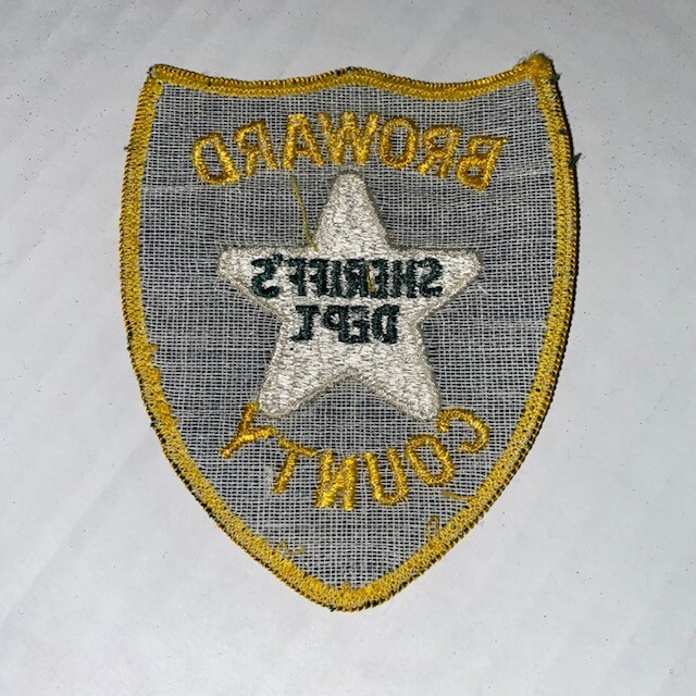 LAW ENFORCEMENT PATCH SHERIFF OLDER ORIGINAL BROWARD COUNTY SHERIFFS DEPT 3.5"