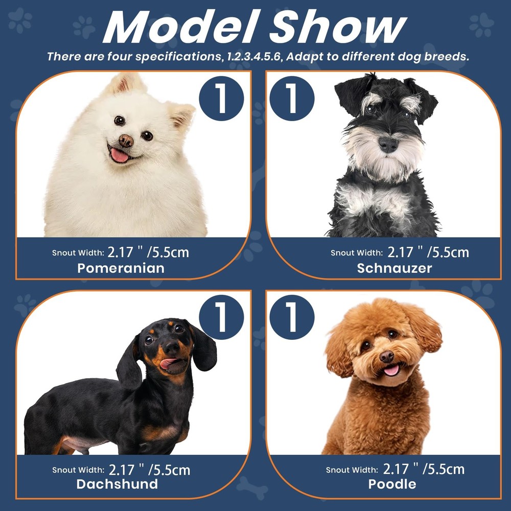 Royal Claws Dog Muzzle, Basket Muzzle for Small Medium Large SIZE 1, Black