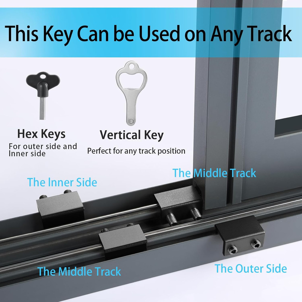 Window Locks,4 Pack Sliding Window Locks with Key for Vertical & Horizontal Slid