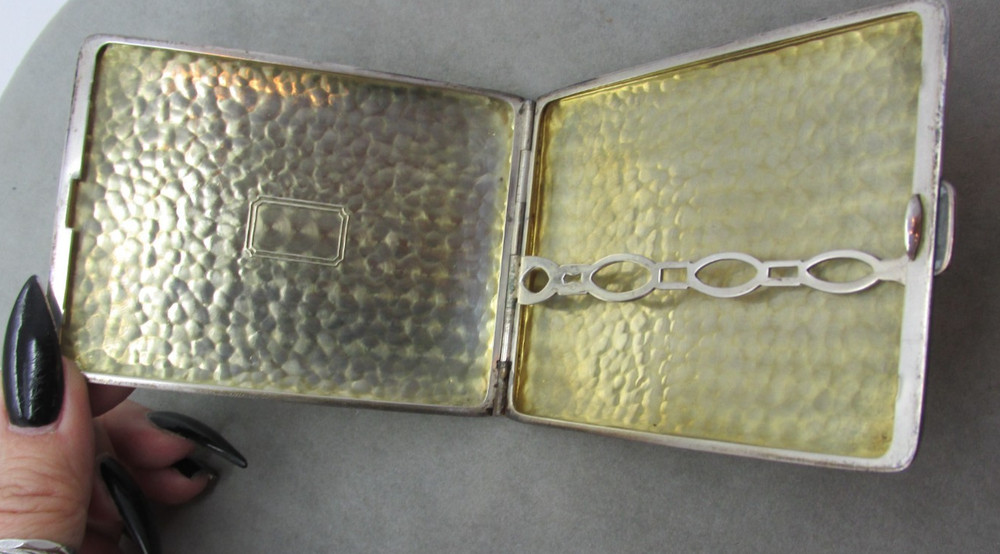 Vintage Tooled Sterling Silver Cigarette Case Monogram MBR 88 grams