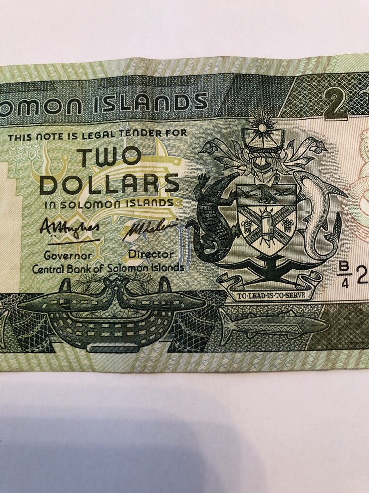 SOLOMAN ISLANDS- 2 DOLLARS BANKNOTE-1986
