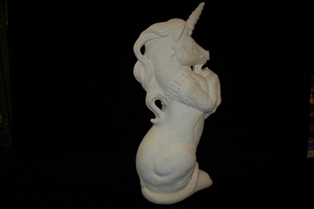Unicorn Rearing 10" Ceramic Bisque, Ready to Paint