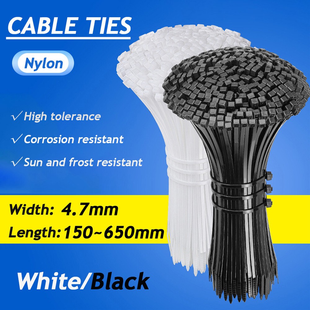 Nylon UV Resistan Cable Ties Strong Zip Wraps Long Thick Heavy Duty Cable Tie