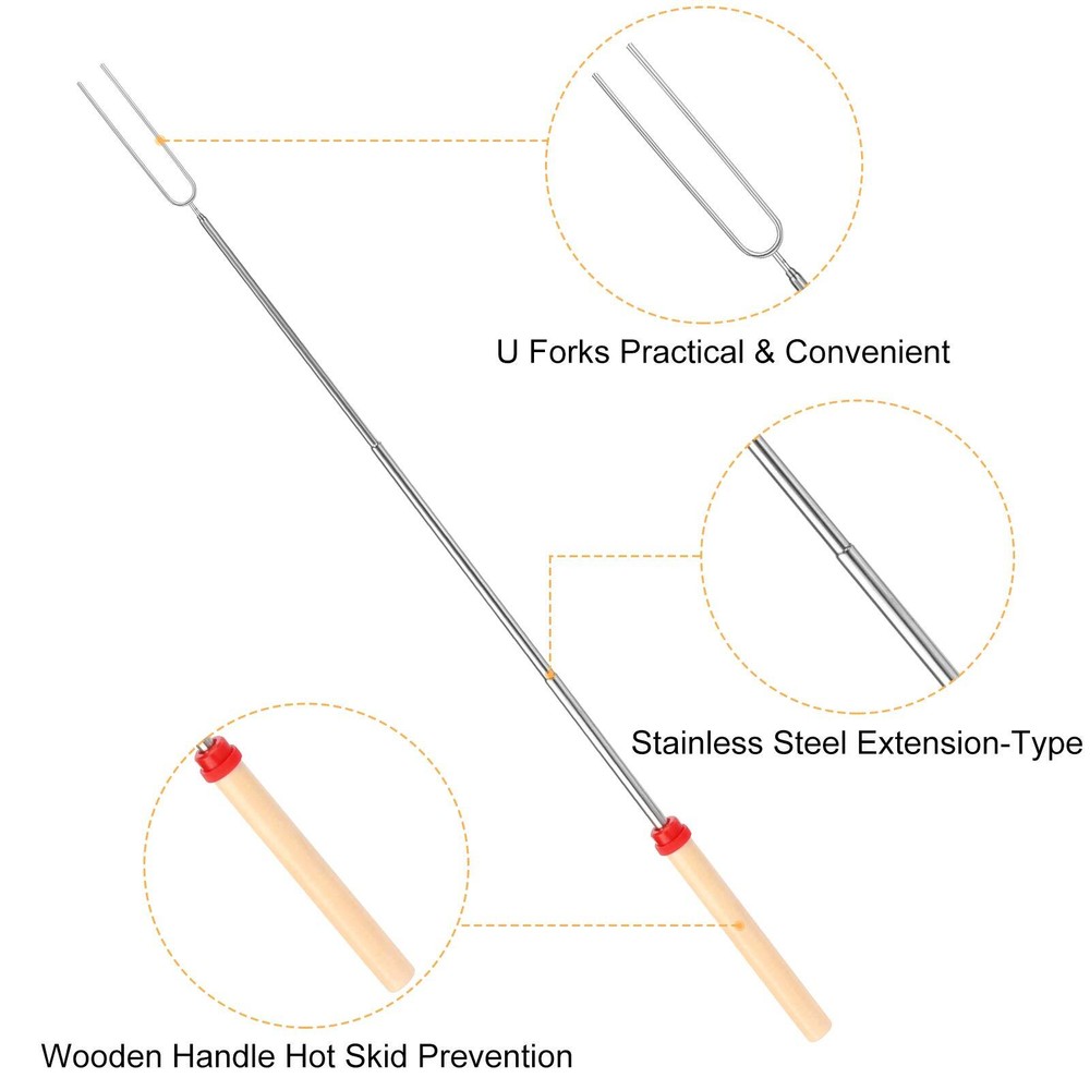 Marshmallow Roasting Sticks Smores Sticks for Open Fire Pit Campfire Camping
