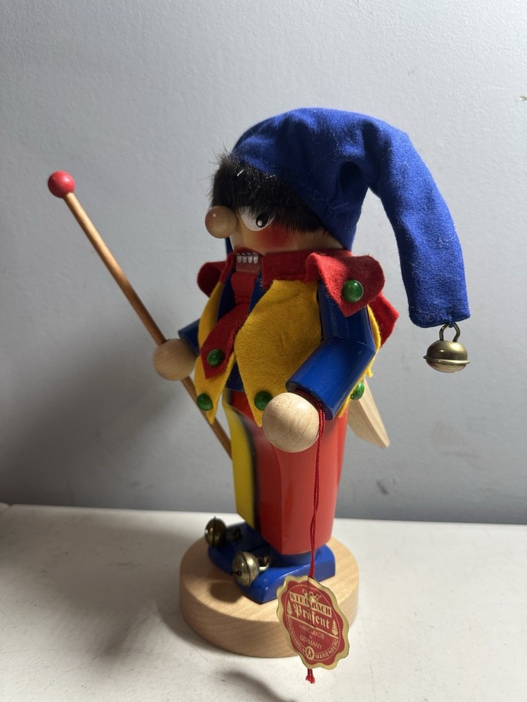Steinbach Nutcracker Chubby Jester Red Blue & Yellow Handmade in Germany