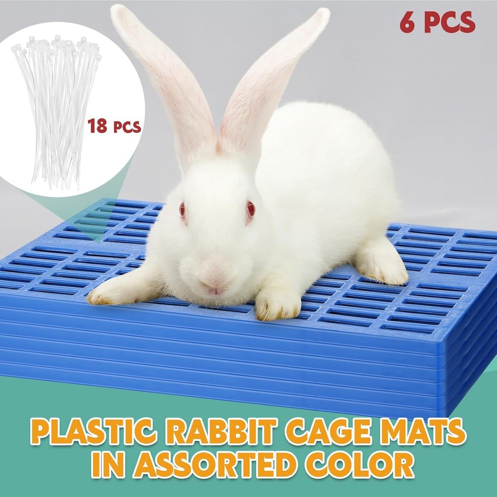 6Pcs Plastic Rabbit Cage Mat Rabbit Floor Mat Foot Resting Pad Pads For Small