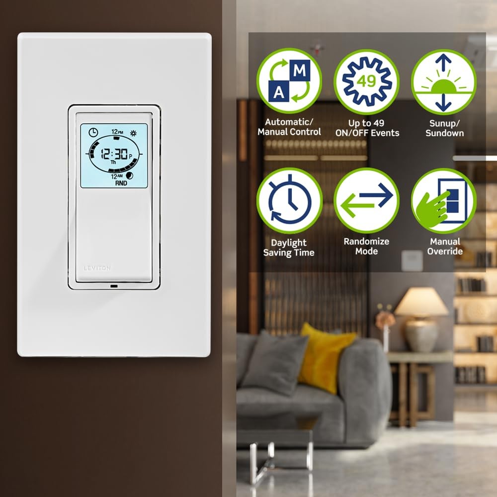 Decora Programmable and Astronomical Timer Switch for Lights and Motor Loads,...