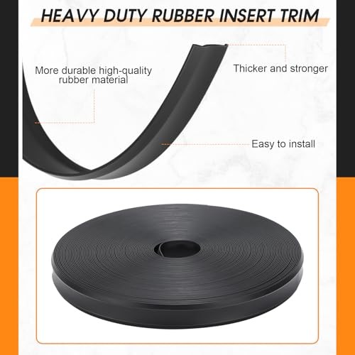 2 Rolls 1" RV Trim Molding Insert Total 200 ft Black Vinyl Trim Insert Screw