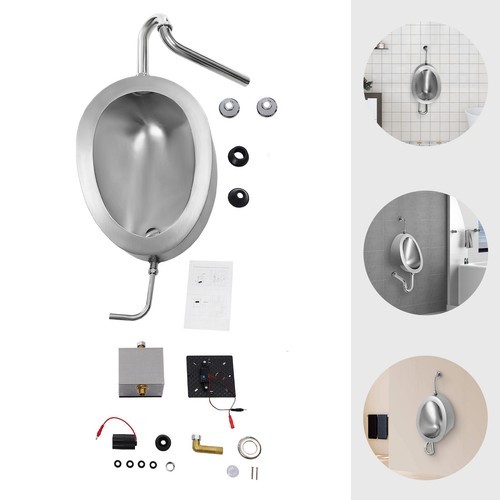 Wall Mount Male Bathroom Urinal Automatic Smart Sensor Flush Urinal Flusher