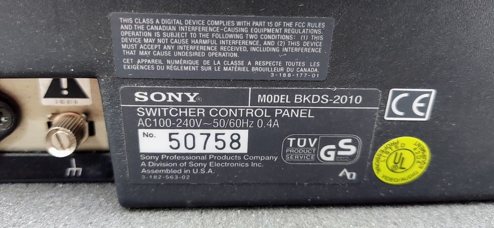 Sony BKDS-2010 + DVS-2000C Digital Video Switcher SET