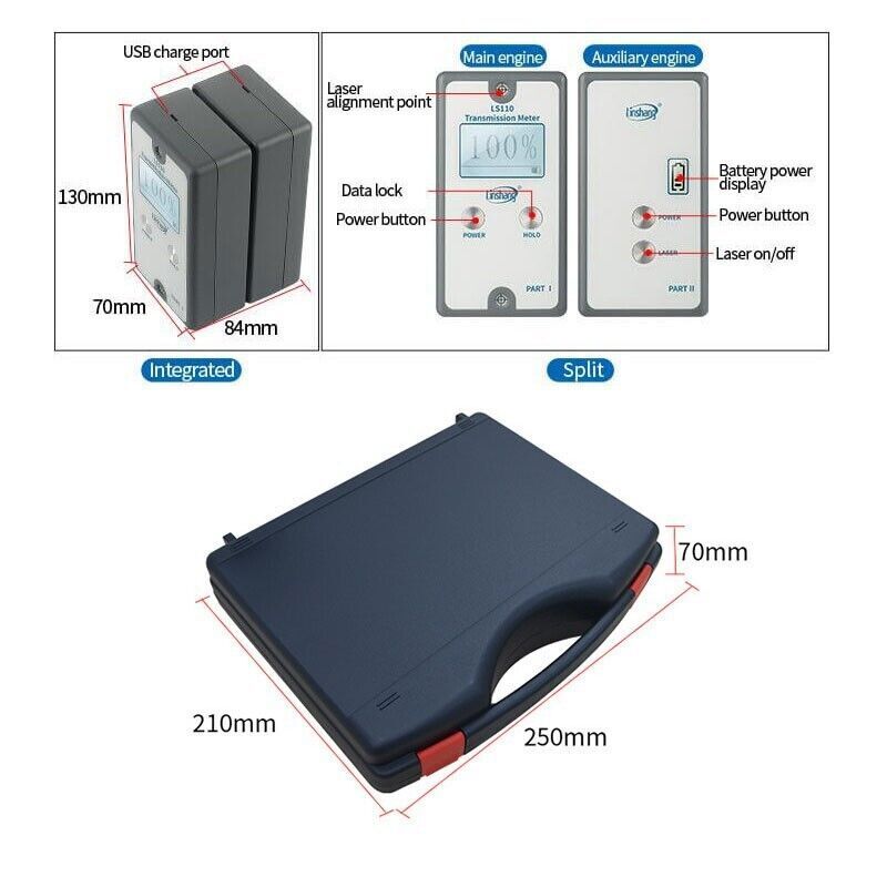 Linshang LS110 Split Light Transmittance Meter Solar Film Front Windshield Glass