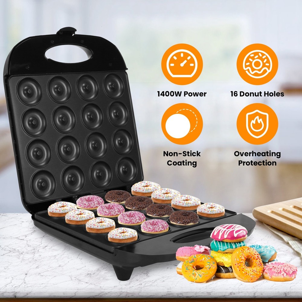 Mini Donut Maker Machine Double-Side Home Non Stick Coating Heating Donut Maker