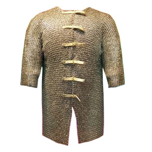 Flat riveted Rings chain mail armor/Medieval/Viking/ Medium Hauberk Halloween