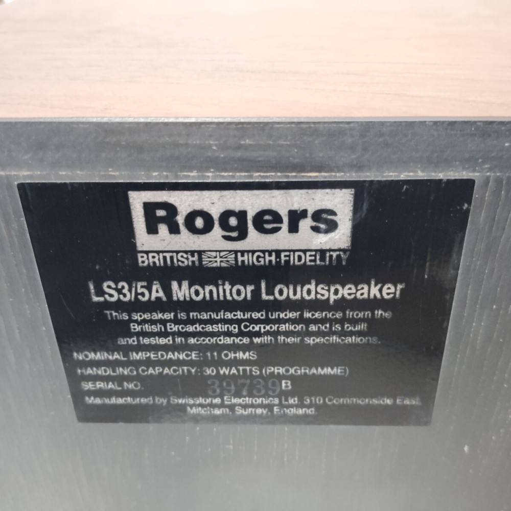 ROGERS LS3/5A 11Ω Speakers Pair