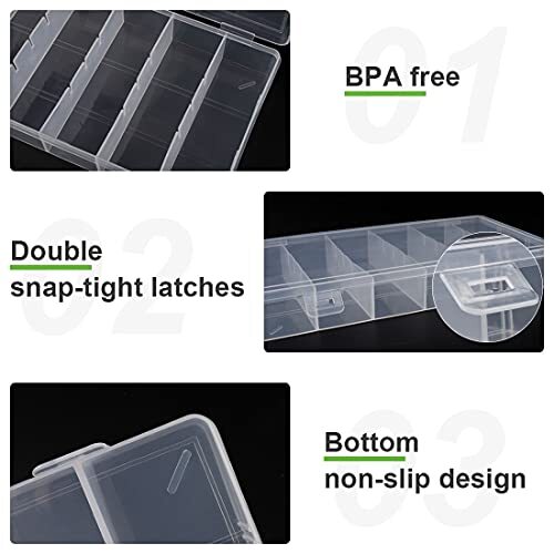 2 packs,clear visible plastic storage box,tools storage box,accessory,screws box