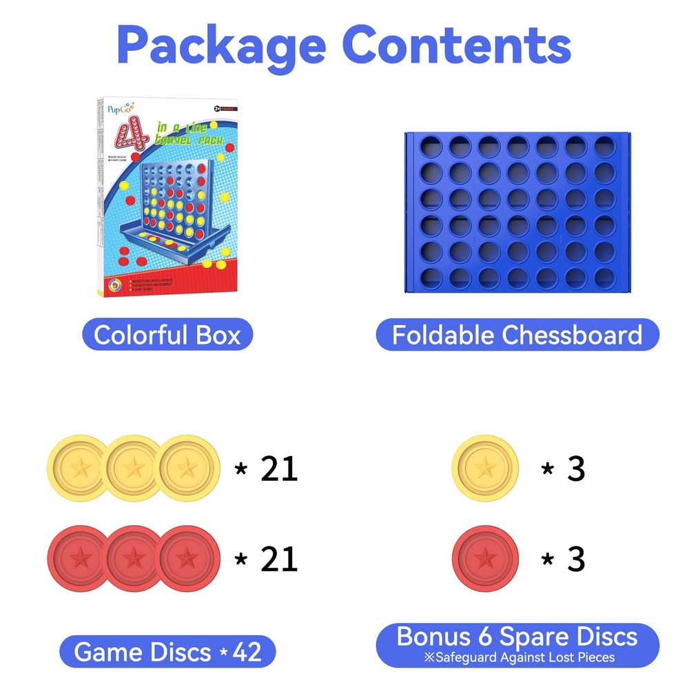 Pup Go Medium Size 4 in a Row Game for Kids Ages 3+, Compact,