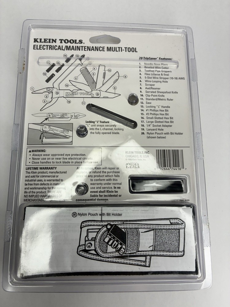 Klein Tools 1016 Electrical Maintenance Multi-Tool w/ Pouch & Bits – NEW Sealed