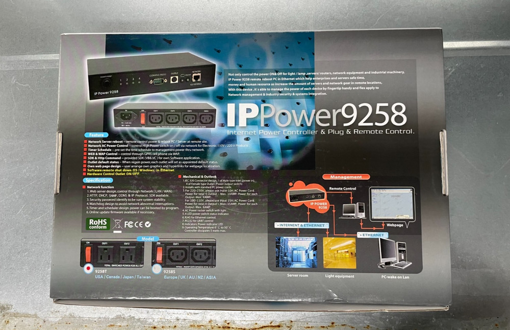 Aviosys IP Power 9258 4 Port Web Power Controller Switch Power