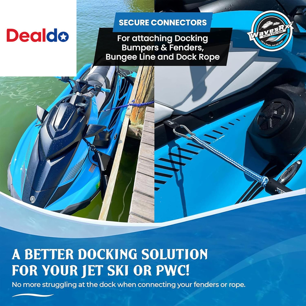 Soft Loops Jet Ski Cleats | Secure Loop Straps for Attaching Docking Bumpers, Fe