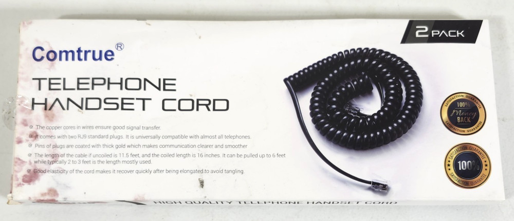 Comtrue Telephone Handset Cord Universally Compatible 2 Pack