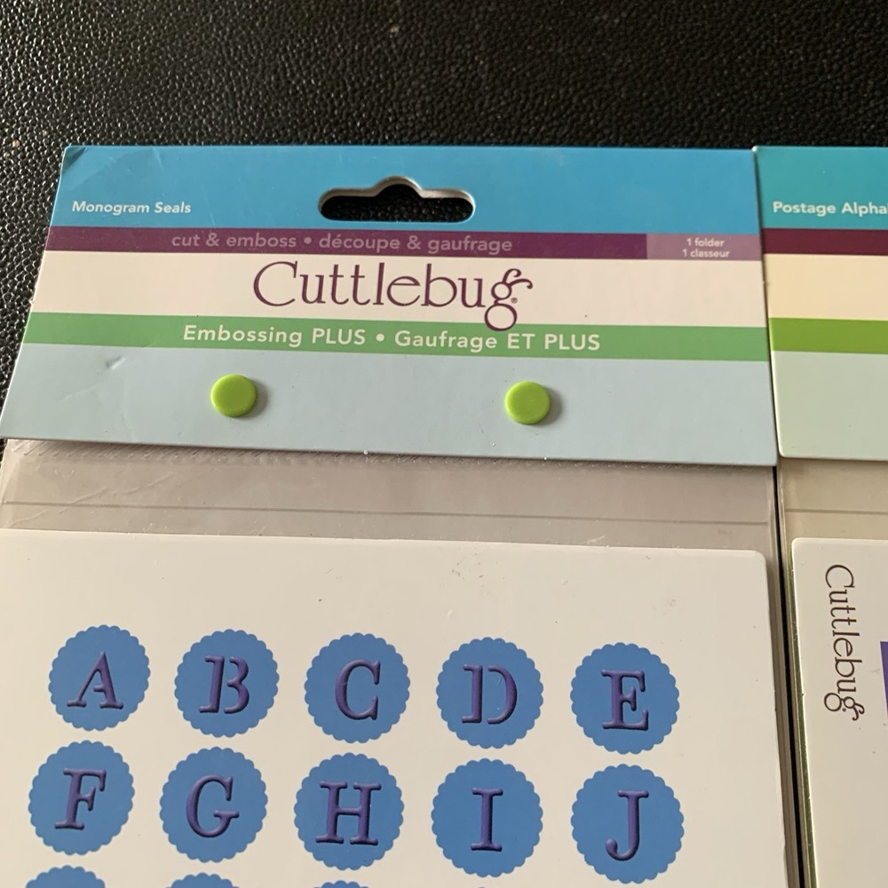 Cuttlebug Provo Craft Embossing PLUS Postage Alphabet & Monogram Seals 5”x7” Lot