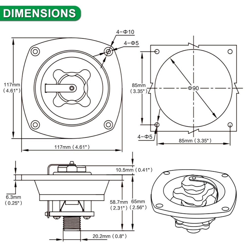 RV City Water Inlet Connection Pressure Reducing Fill Hatch with Brass Check ...