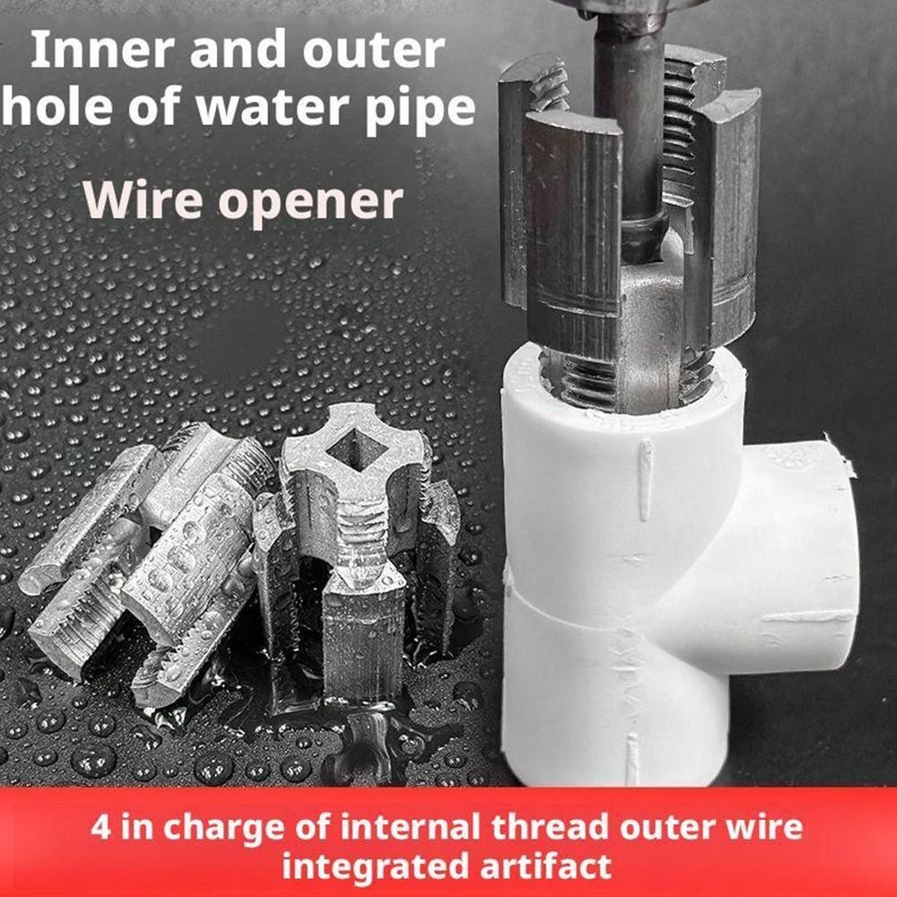 Integrated Internal & External Pipe Threading-Tool PVC Pipe Threader Cutting Kit