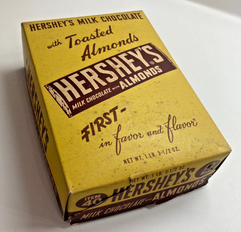 Hershey's Candy Bar Box Milk Chocolate Almonds Vintage Display Empty